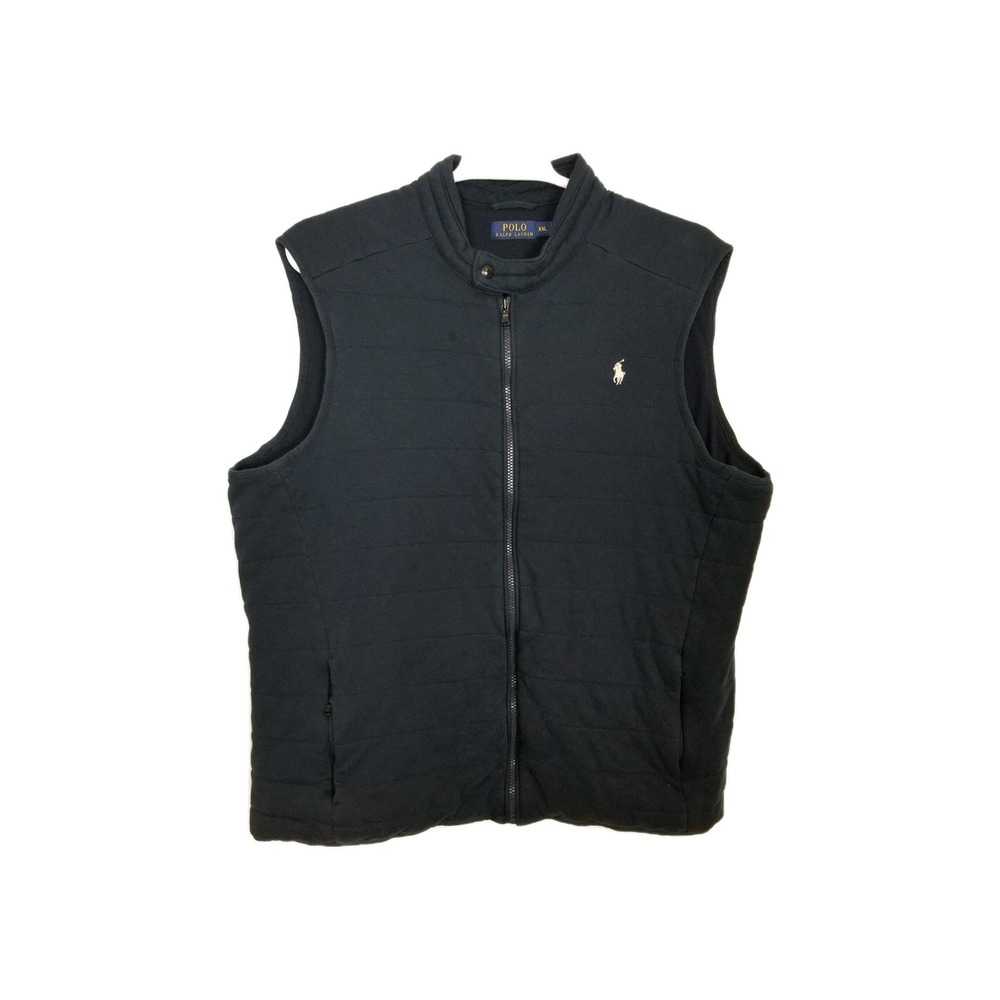 Polo Ralph Lauren‎ Men Quilted Zip Up Vest Sz 2XL Navy Padded Pony Logo Classic